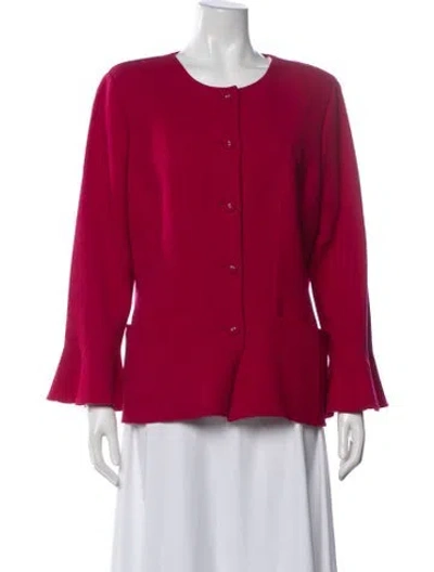 Pre-owned Oscar De La Renta Virgin Wool Blazer In Pink