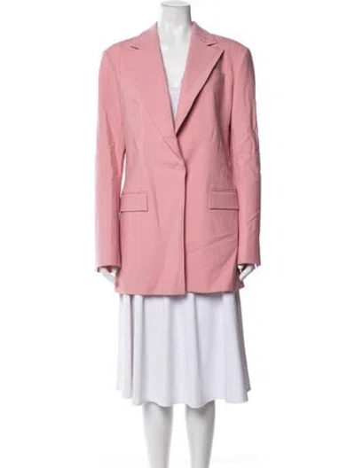 Pre-owned Oscar De La Renta Virgin Wool Blazer In Pink