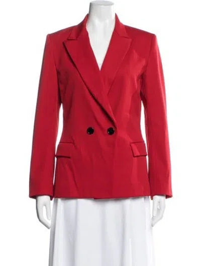 Pre-owned Oscar De La Renta Virgin Wool Blazer In Red