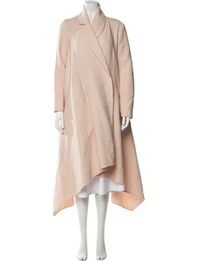 Pre-owned Oscar De La Renta Virgin Wool Coat In Pink