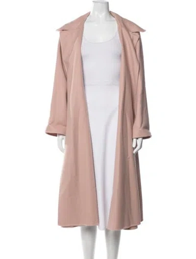 Pre-owned Oscar De La Renta Virgin Wool Coat In Pink
