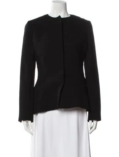 Pre-owned Oscar De La Renta Virgin Wool Evening Jacket In Black
