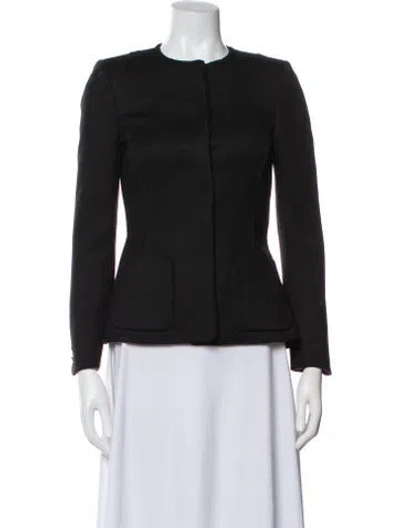 Pre-owned Oscar De La Renta Virgin Wool Evening Jacket In Gray