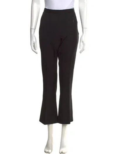 Pre-owned Oscar De La Renta Virgin Wool Flared Pants In Black