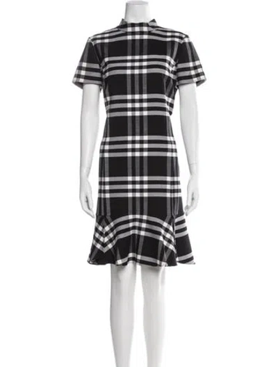 Pre-owned Oscar De La Renta Virgin Wool Knee-length Dress In Black