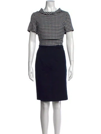 Pre-owned Oscar De La Renta Virgin Wool Knee-length Dress In Multi