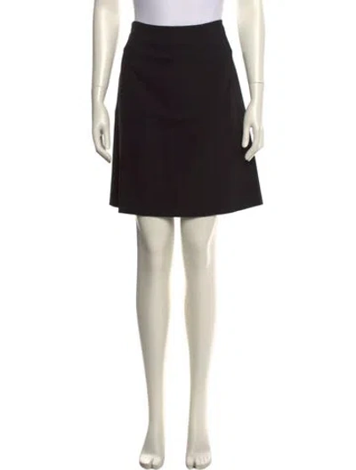 Pre-owned Oscar De La Renta Virgin Wool Knee-length Skirt In Black