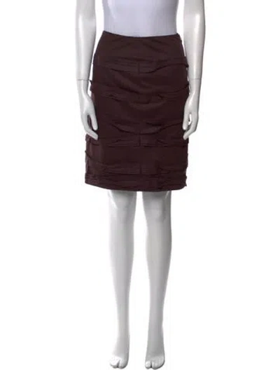 Pre-owned Oscar De La Renta Virgin Wool Knee-length Skirt In Purple