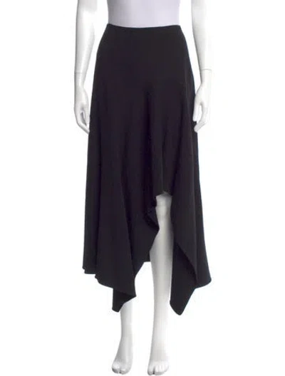 Pre-owned Oscar De La Renta Virgin Wool Midi Length Skirt In Black