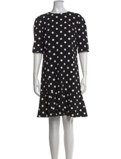 Pre-owned Oscar De La Renta Virgin Wool Mini Dress In Black