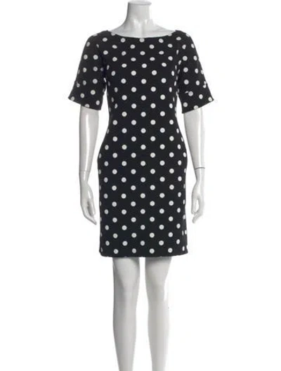 Pre-owned Oscar De La Renta Virgin Wool Mini Dress In Black