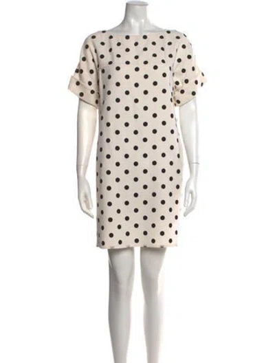 Pre-owned Oscar De La Renta Virgin Wool Mini Dress In Black
