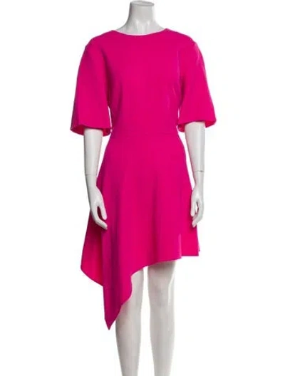 Pre-owned Oscar De La Renta Virgin Wool Mini Dress In Pink