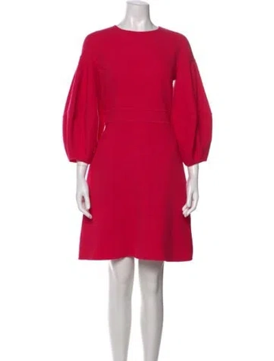 Pre-owned Oscar De La Renta Virgin Wool Mini Dress In Pink