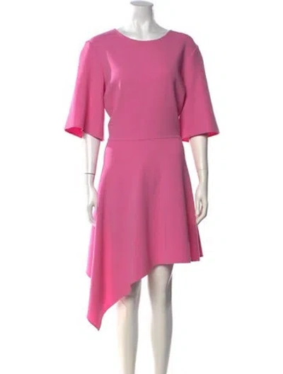 Pre-owned Oscar De La Renta Virgin Wool Mini Dress In Pink