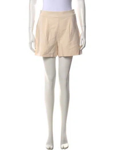 Pre-owned Oscar De La Renta Virgin Wool Mini Shorts In Neutrals
