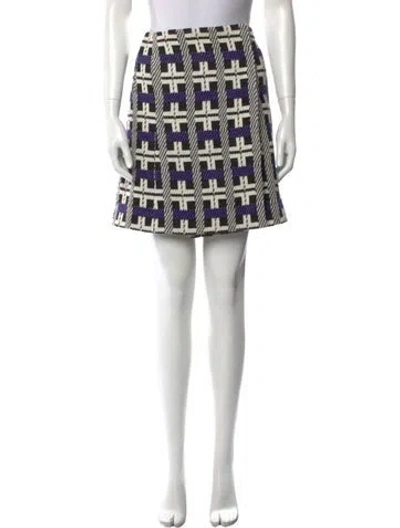 Pre-owned Oscar De La Renta Virgin Wool Mini Skirt In Multi