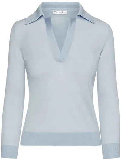 Oscar De La Renta Poloshirt Aus Schurwolle In Blau