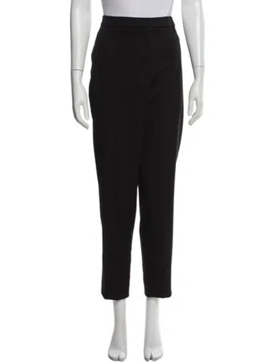 Pre-owned Oscar De La Renta Virgin Wool Skinny Leg Pants In Black