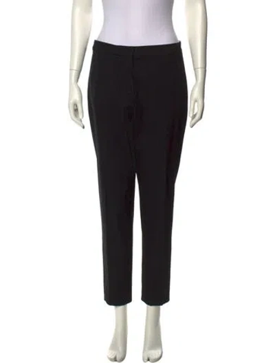 Pre-owned Oscar De La Renta Virgin Wool Straight Leg Pants In Gray