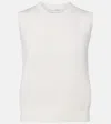 Oscar De La Renta Virgin Wool Sweater Vest In White