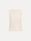 Oscar De La Renta Virgin Wool Tank In White