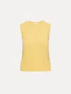 Oscar De La Renta Virgin Wool Tank In Yellow