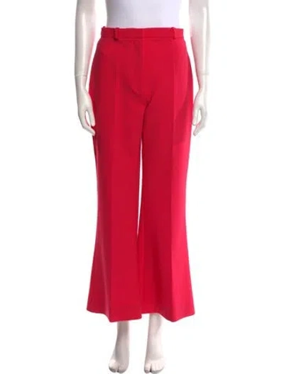 Pre-owned Oscar De La Renta Virgin Wool Wide Leg Pants W/ Tags In Pink