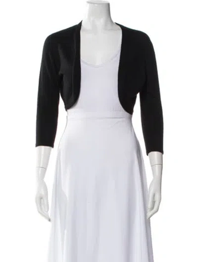 Pre-owned Oscar De La Renta V-neck Sweater In Black