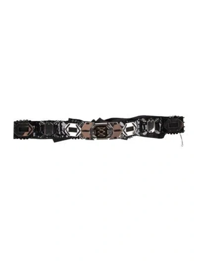 Pre-owned Oscar De La Renta Waist Belt In Black