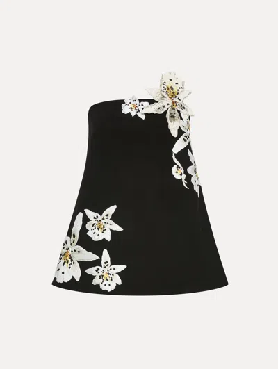 Oscar De La Renta Watercolor Orchid Blouse
