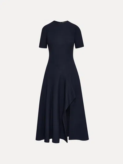 Oscar De La Renta Wave Detail Midi Dress