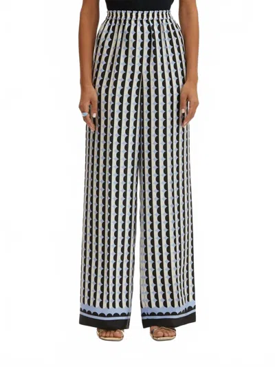 Oscar De La Renta Geometric Circle Silk Twill Pants In White