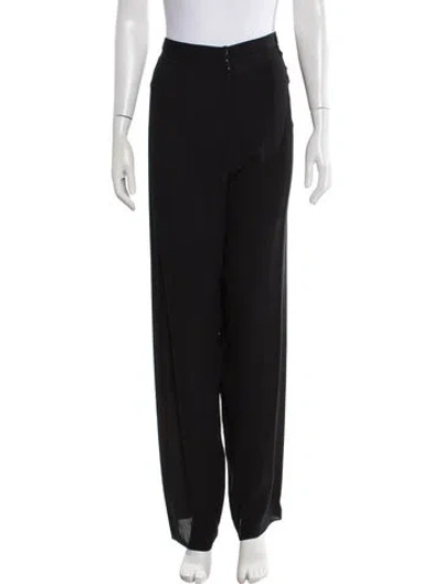 Pre-owned Oscar De La Renta Wide Leg Pants In Black