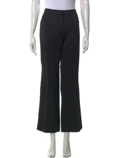 Pre-owned Oscar De La Renta Wide Leg Pants In Black