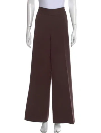 Pre-owned Oscar De La Renta Wide Leg Pants In Brown