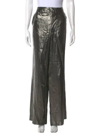 Pre-owned Oscar De La Renta Wide Leg Pants In Green