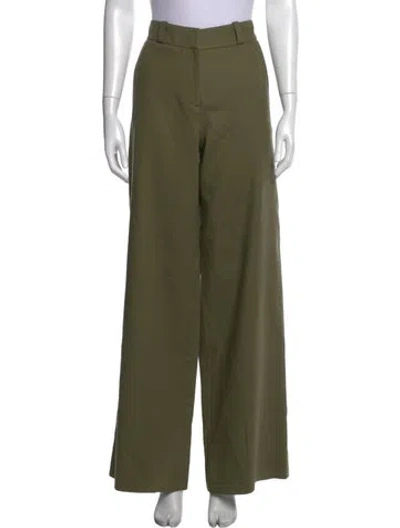 Pre-owned Oscar De La Renta Wide Leg Pants In Green