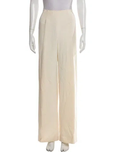 Pre-owned Oscar De La Renta Wide Leg Pants In Neutral