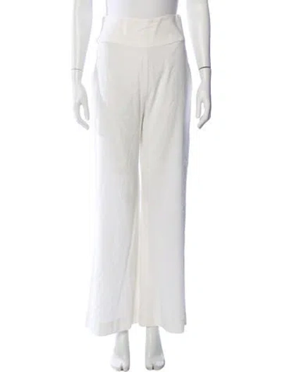 Pre-owned Oscar De La Renta Wide Leg Pants In Neutral