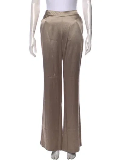 Pre-owned Oscar De La Renta Wide Leg Pants In Neutral