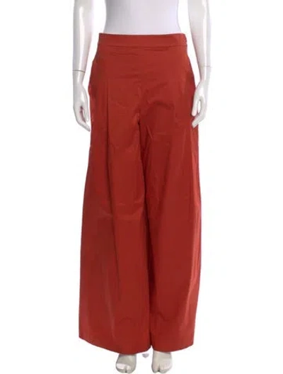 Pre-owned Oscar De La Renta Wide Leg Pants In Orange