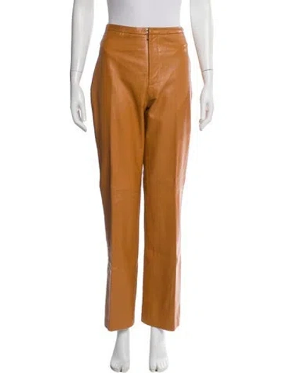 Pre-owned Oscar De La Renta Wide Leg Pants In Orange