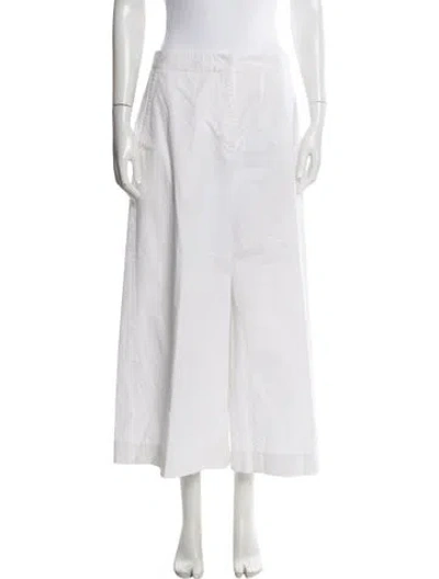 Pre-owned Oscar De La Renta Wide Leg Pants In White