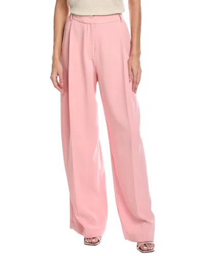Oscar De La Renta Wide Leg Silk-blend Georgette Pant In Pink