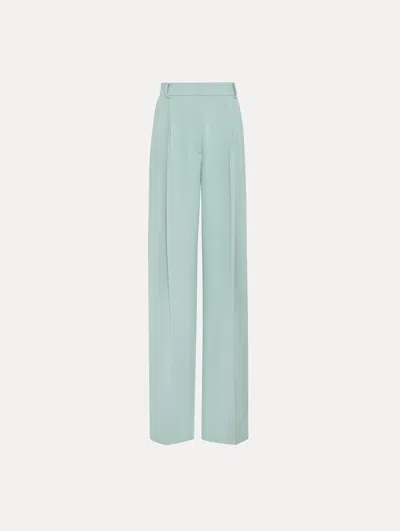 Oscar De La Renta Wide Leg Silk Georgette Pant