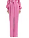 Oscar De La Renta Wide Leg Silk Georgette Pants In Roh In Multi