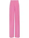 Oscar De La Renta Wide-leg Silk Georgette Trousers In Pink