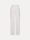 Oscar De La Renta Wide Leg Wool Gabardine Pant