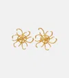 Oscar De La Renta Wire Flower Earrings In Gold